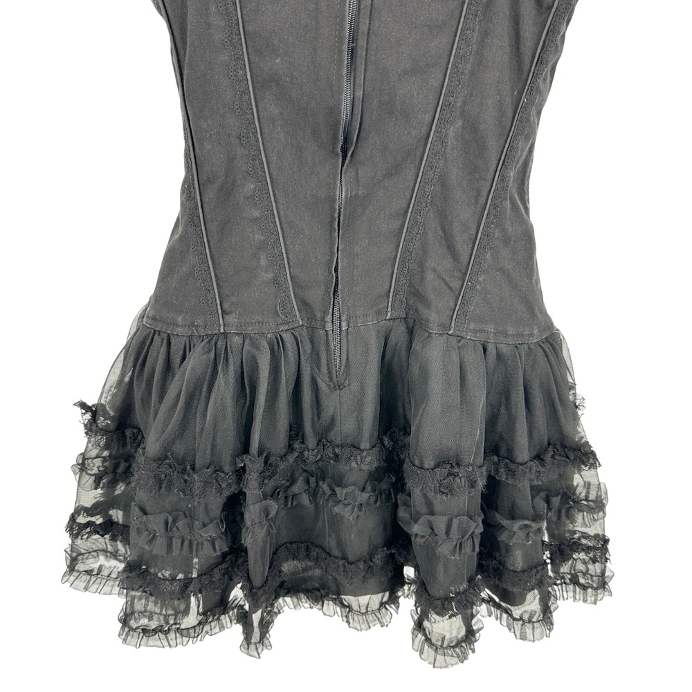 Rare Tripp NYC Tutu Corset Dress Womens Medium Black Tulle Authentic READ - Picture 6 of 16